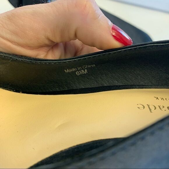 Kate Spade glitter bow peep toe heels size 6 1/2 - Picture 6 of 7